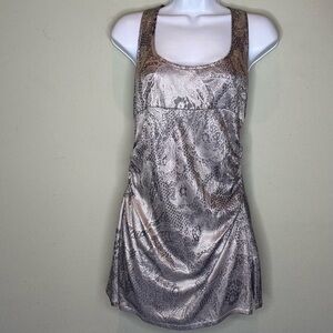 Diane von Furstenberg silver snakeskin pattern top, size 6